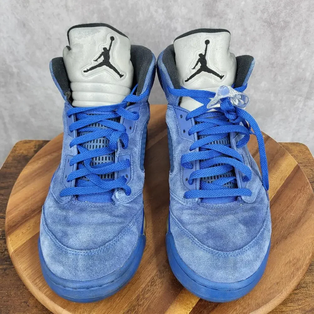 Air Jordan 5 Retro‎ Blue Suede Sneakers Mens 13  Basketball Shoes Authenticated